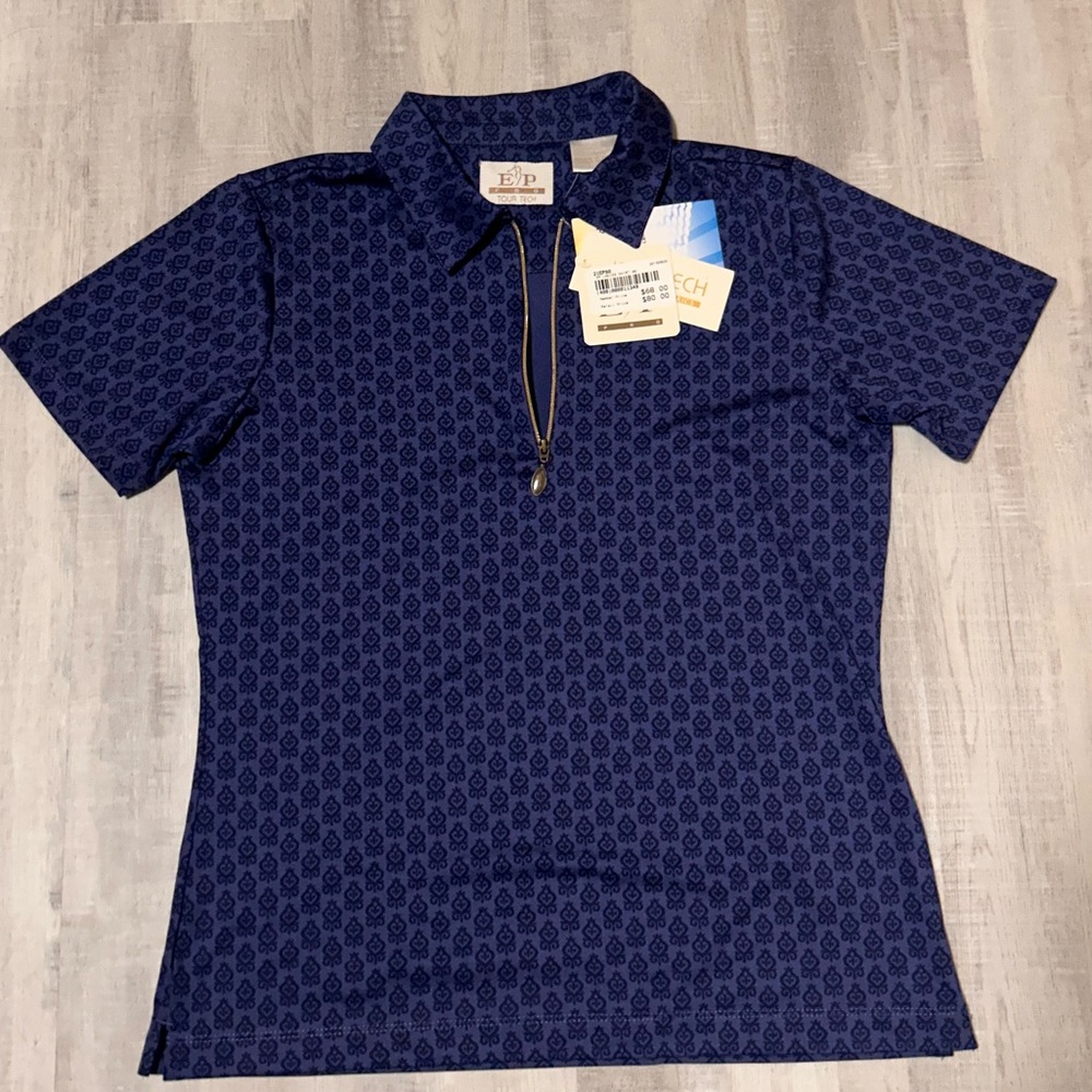 EP Pro Tour Tech Woman’s Purple Golf Shirt with Gold Zipper